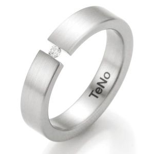 TeNo stainless steel tension set diamond ring